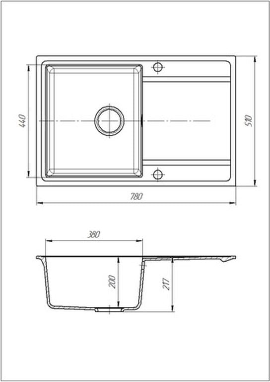 Мойка кухонная Galati Jorum 78 Grafit 201 Графит (353518) - фото 3