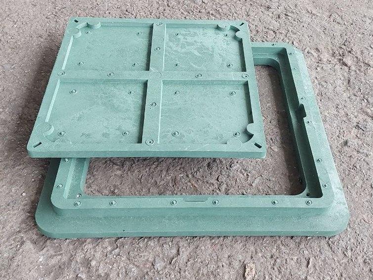 Люк канализационный квадратный 740х740 мм 1 т Зеленый (luk24) - фото 4 Люк канализационный квадратный 740х740 мм 1 т Зеленый (luk24) - фото 4