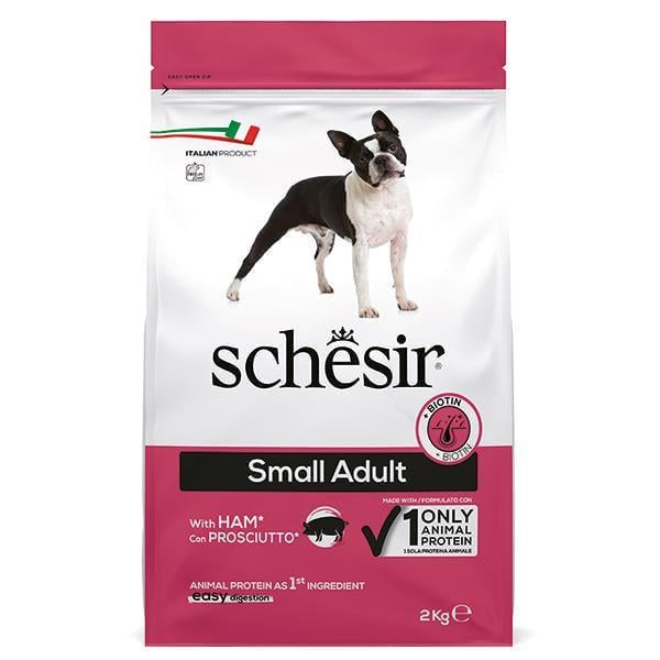 Корм сухой для взрослых собак Schesir Dry Dog Small Ham монопротеиновый малых пород с ветчиной 2 кг (ШСВМВ2)