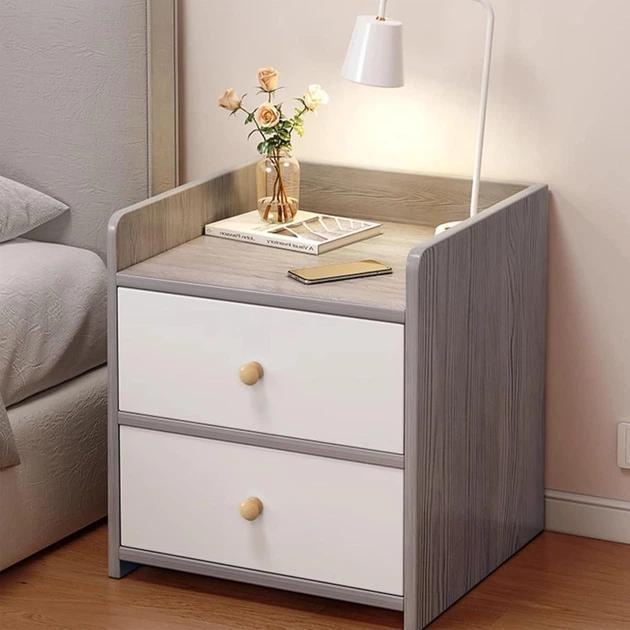 Тумба прикроватная STL-MD 76 с шухлядами 40х30х45 см Серо-белый (2847394698) Тумба прикроватная STL-MD 76 с шухлядами 40х30х45 см Серо-белый (2847394698)