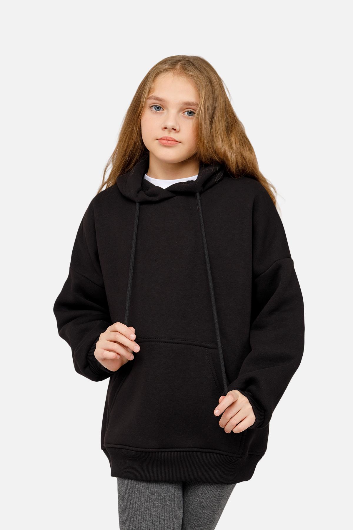 Худи для девочки ЦБ-00261370 128 см Черный (28576595)