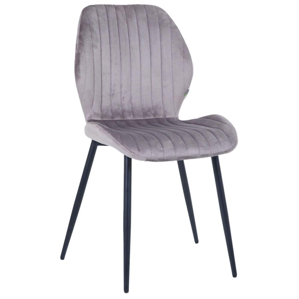 Стілець AMF Lily Чорний/Вельвет Сірий (553526)