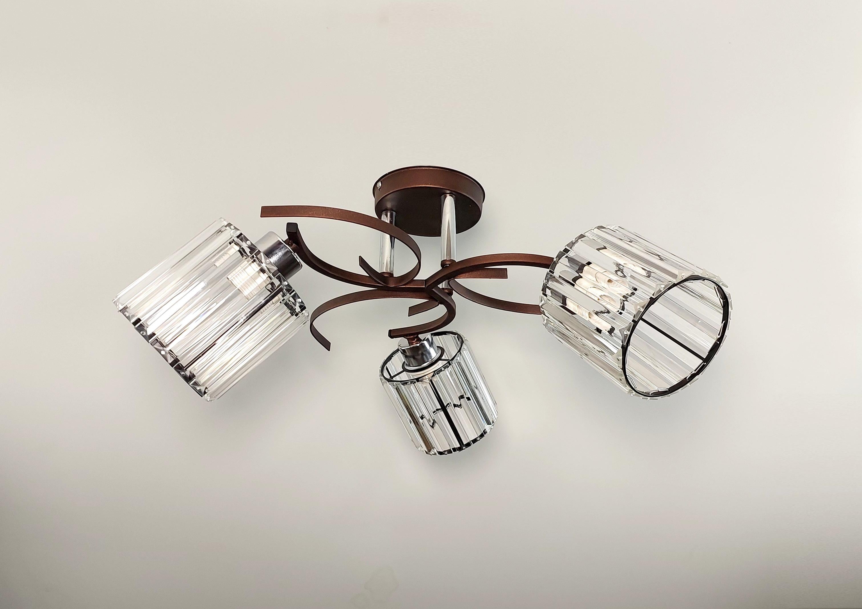 Потолочная люстра 3223/3 на 3 плафона металлическая Коричневый (20204269)