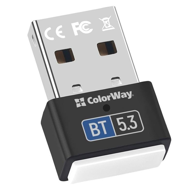 Адаптер ColorWay USB Bluetooth 5.3 до 20 м Black (CW-AD-BT53)