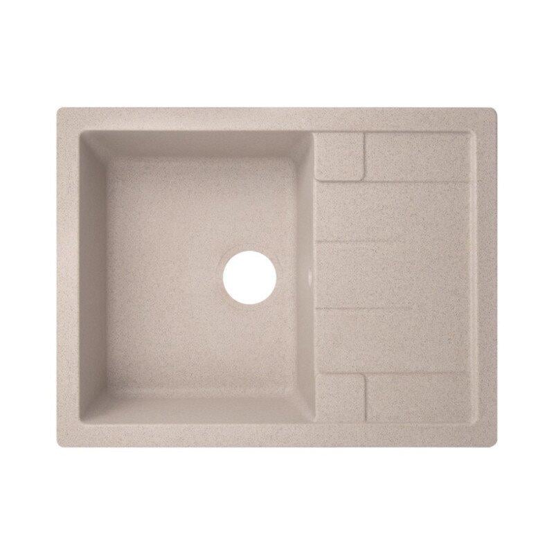 Мойка кухонная Lidz LIDZMAR07650500200 гранитная прямоугольная 650x500 мм Бежевый (25974066)