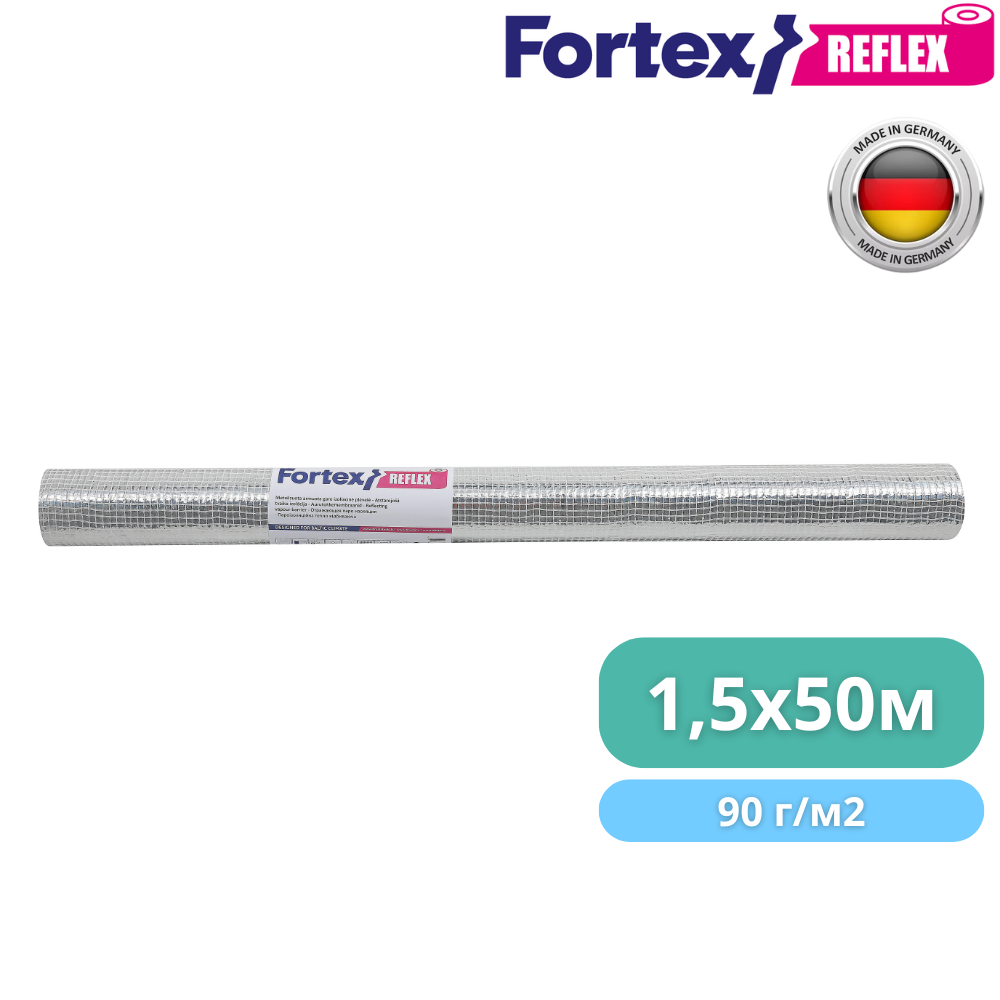 Плівка пароізоляційна Fortex Reflex армована 1,5 м x 50 м 75 м2 90 г/м2 (340011) - фото 5