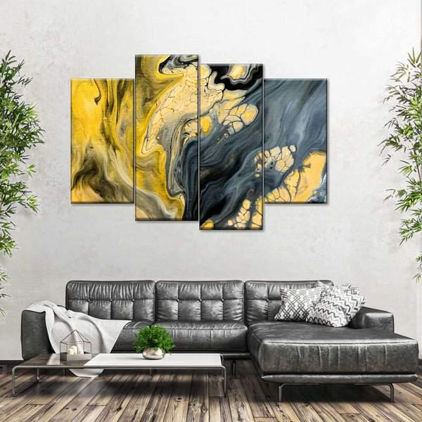 Модульная картина KIL Art Перламутровая лазурь из четырех частей 89x56 см (M4_M_34)