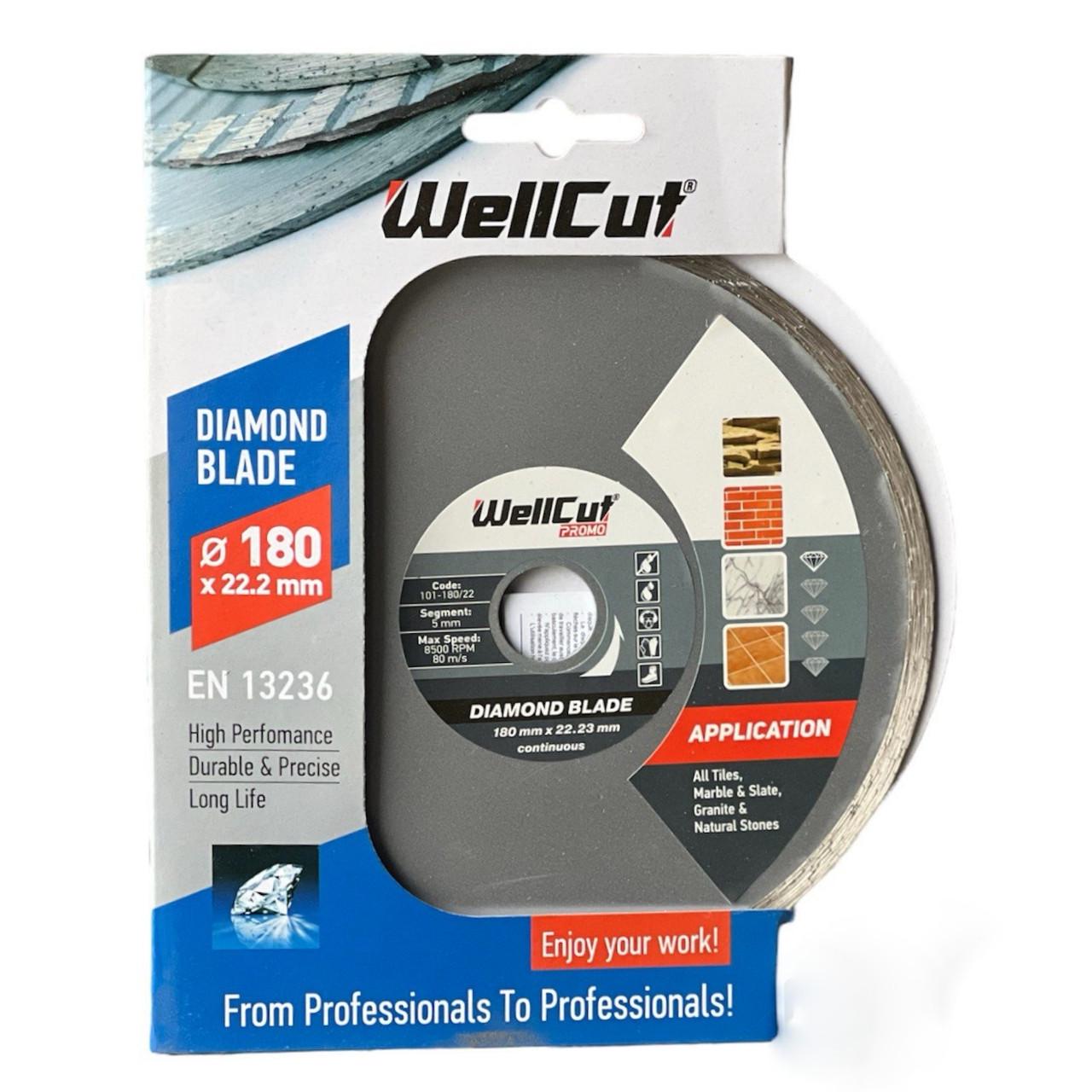 Диск алмазный Wellcut Promo 180х5х22,23 мм плитка
