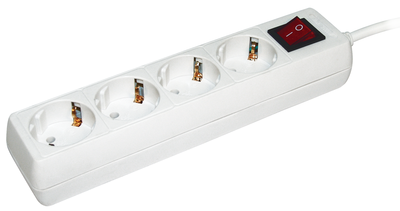 Удлинитель с выключателем УЕК 3 м 4 гнезда 2Р+PЕ IP20 (WYP10-16-04-03-ZK-N)