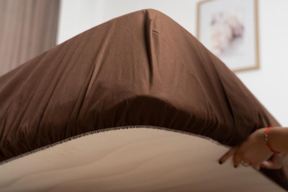 Простирадло з гумкою Натхнення 140х200 см Какао (18162) - фото 2 Простирадло з гумкою Натхнення 140х200 см Какао (18162) - фото 2