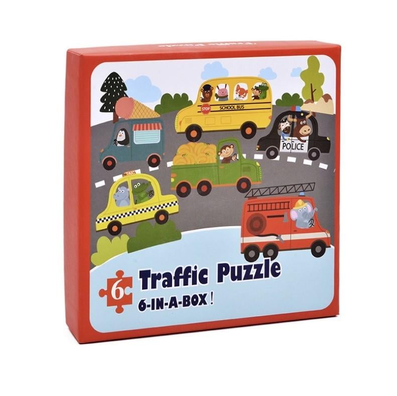 Деревянный пазл игра Транспорт Traffic Puzzle 6 36 элементов