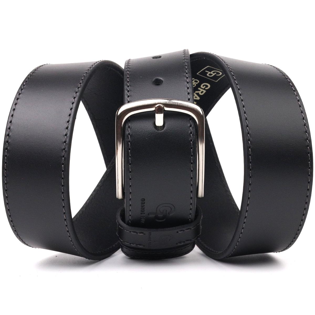 Ремінь чоловічий шкіряний Grande Pelle Leather Belt 21464 Чорний - фото 5