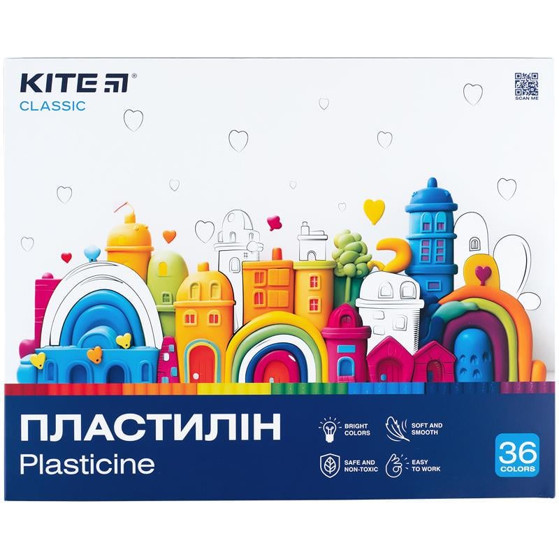 Пластилин KITE Classic К-078 36 цветов 720 г (13241013)