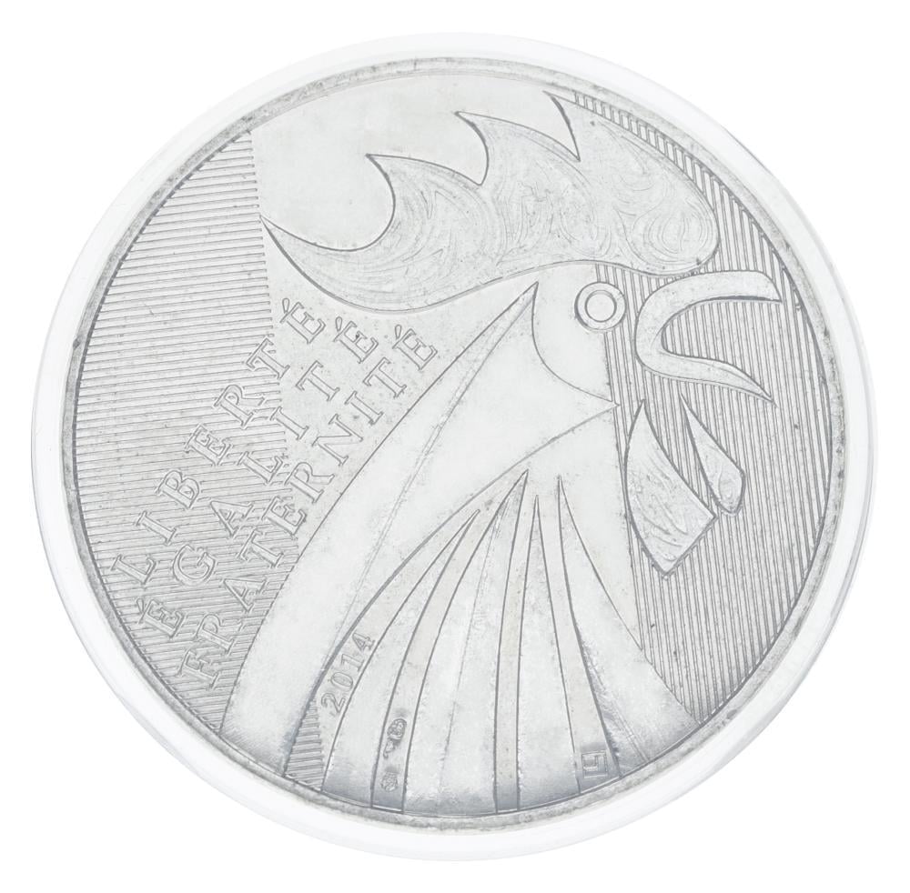 Коллекционная монета Франция 10 евро 2014 серебро AU-UNC Петух (М23749)