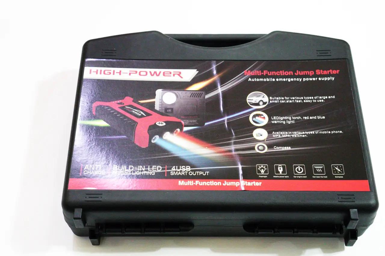 Зарядно-пусковое устройство Car jump starter 25000 mAh для машины 4 х USB с фонариком и компрессором (1707906802) - фото 9