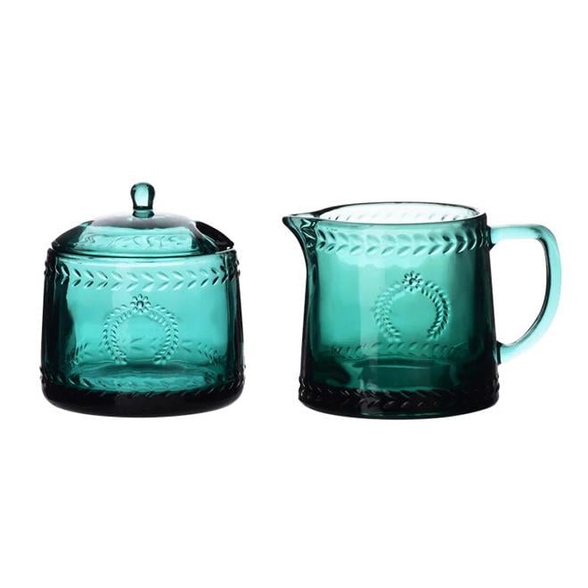 Комплект стеклянный сахарница с молочником Ecila Dark 300 мл (35983)