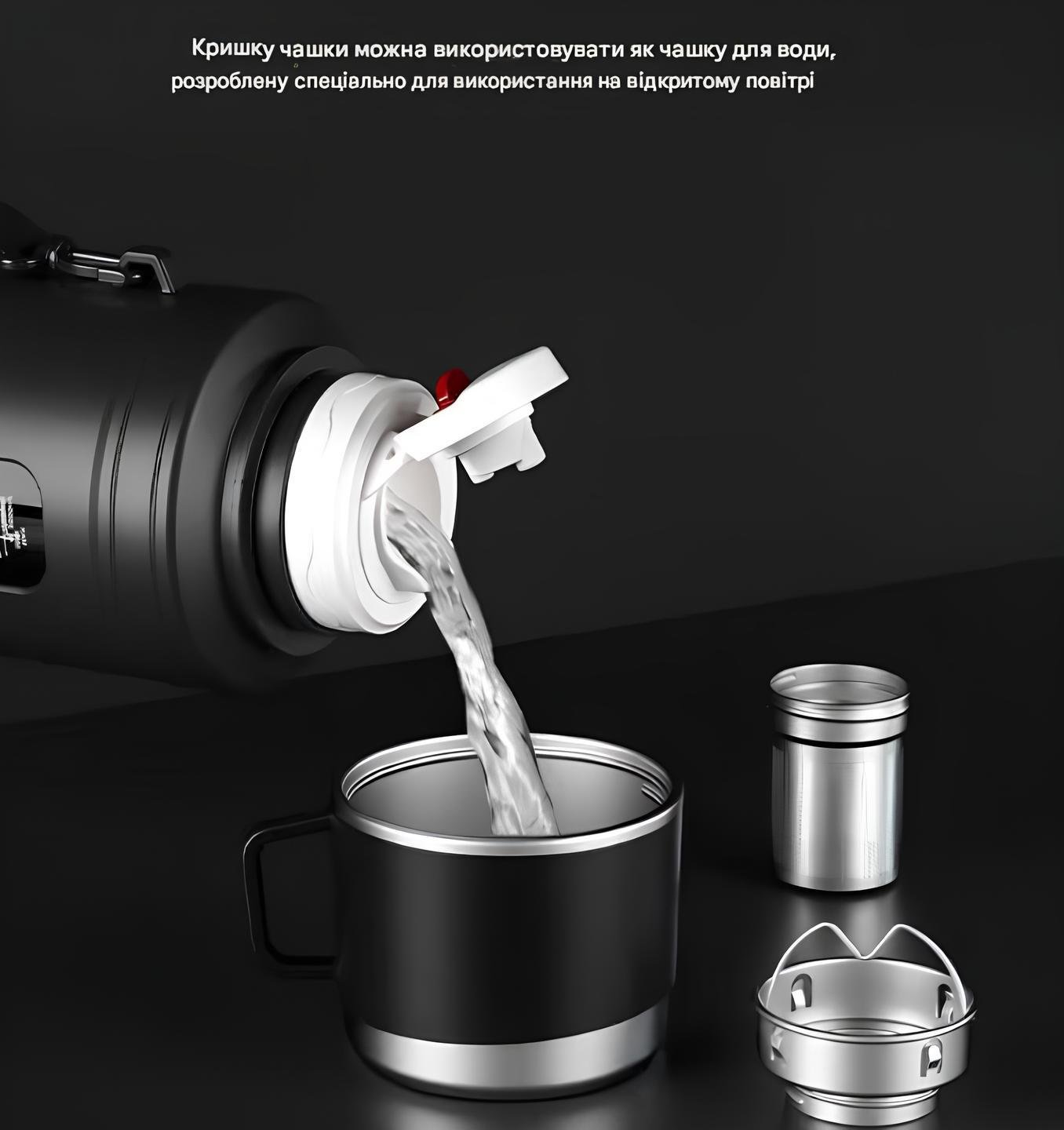 Термос с двойными стенками BPA free прозрачное окно 1500 мл Черный (2831224797) - фото 3 Термос с двойными стенками BPA free прозрачное окно 1500 мл Черный (2831224797) - фото 3