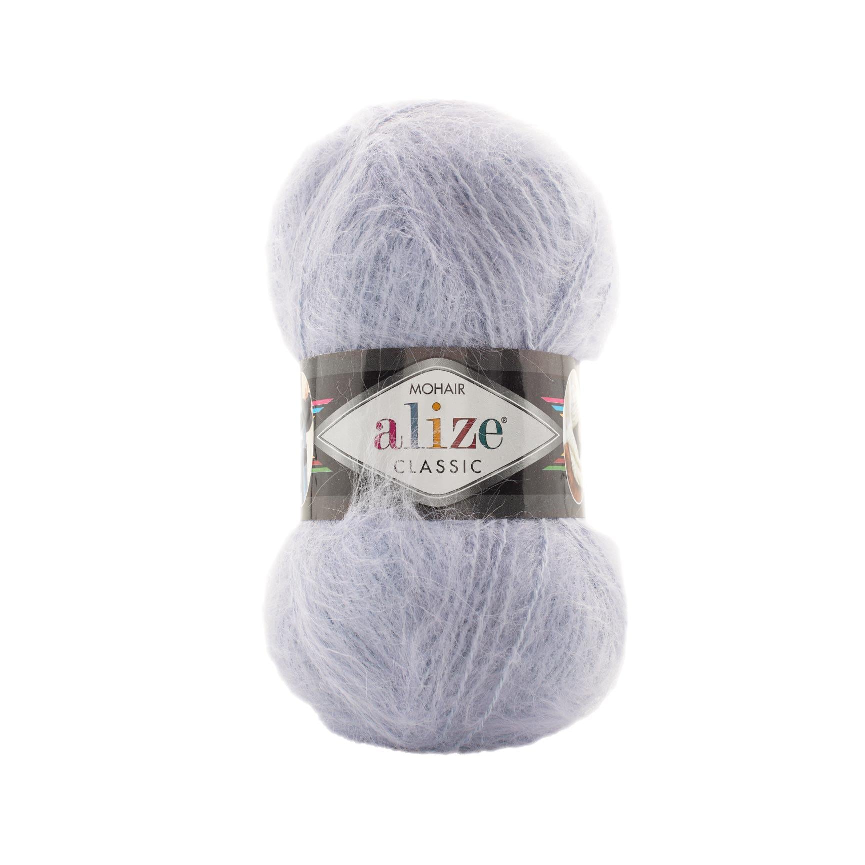 Пряжа Alize Mohair Classic 224 Серо-голубой (6512)