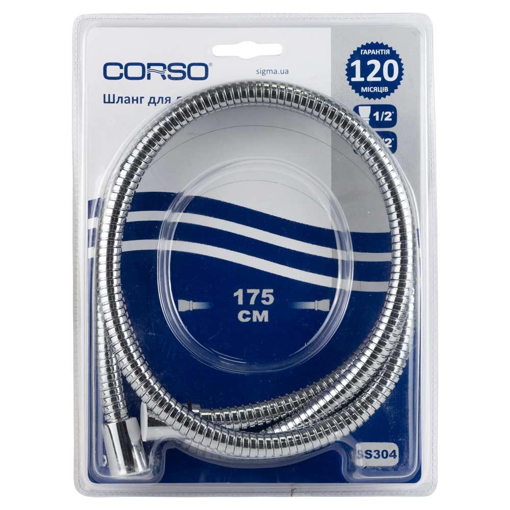 Шланг для душа Corso XB-4136 1/2" хромированный с подшипником 175 см (9691912)