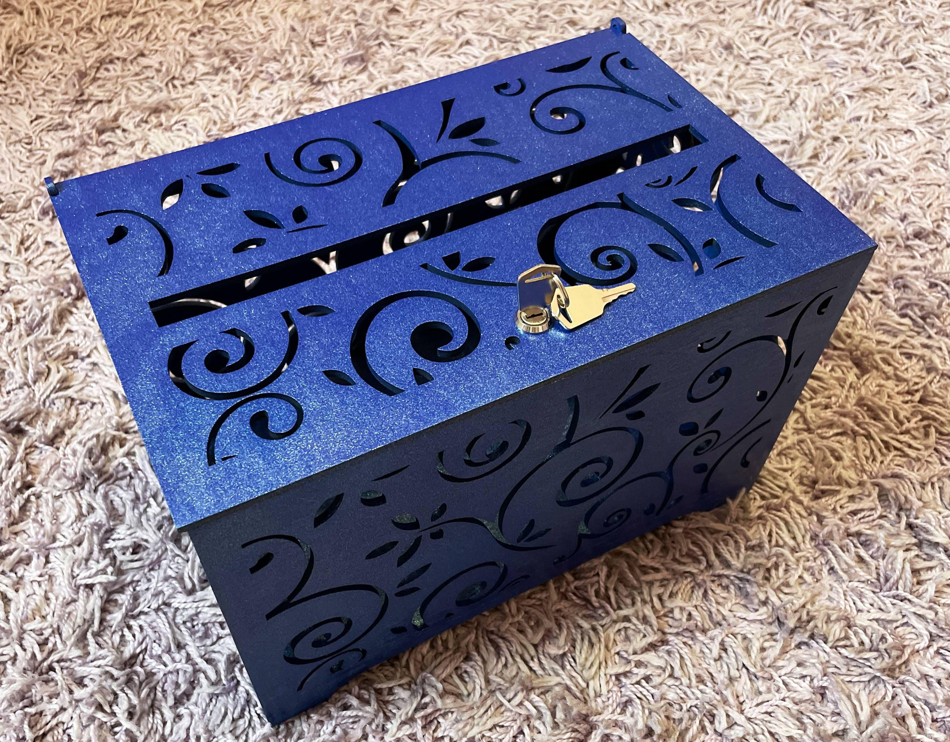 Скринька весільна Elfy Завитки Темно-синій (23792897)