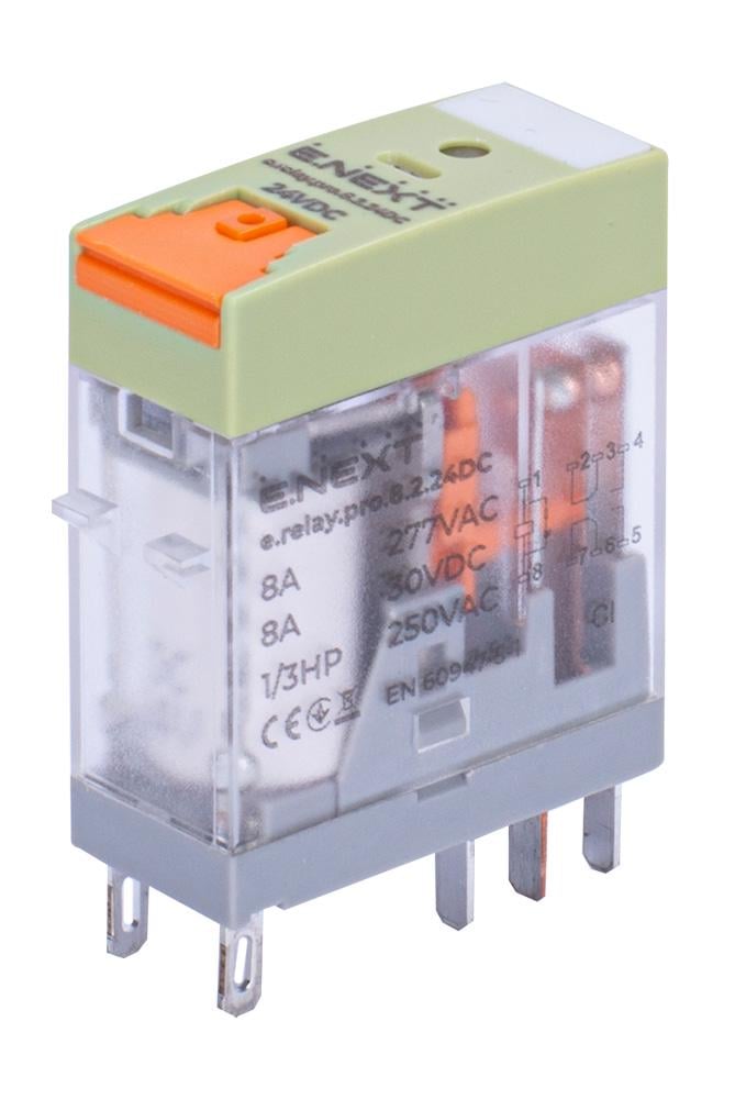 Реле проміжне E.NEXT e.relay.pro.8.2.24DC 8А 2к 24V DC (p091004)