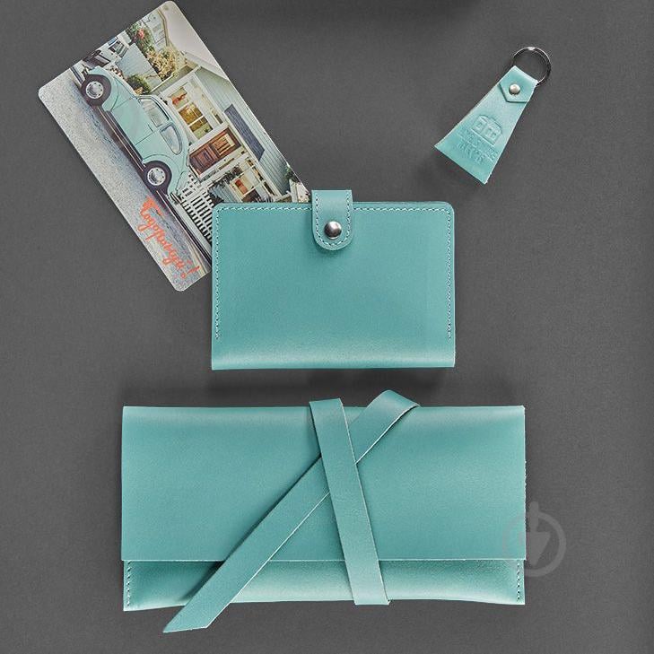 Набір BlankNote Тревел-кейс + обкладинка для паспорта + брелок Тіффані (BN-set-travel-9-tiffany)