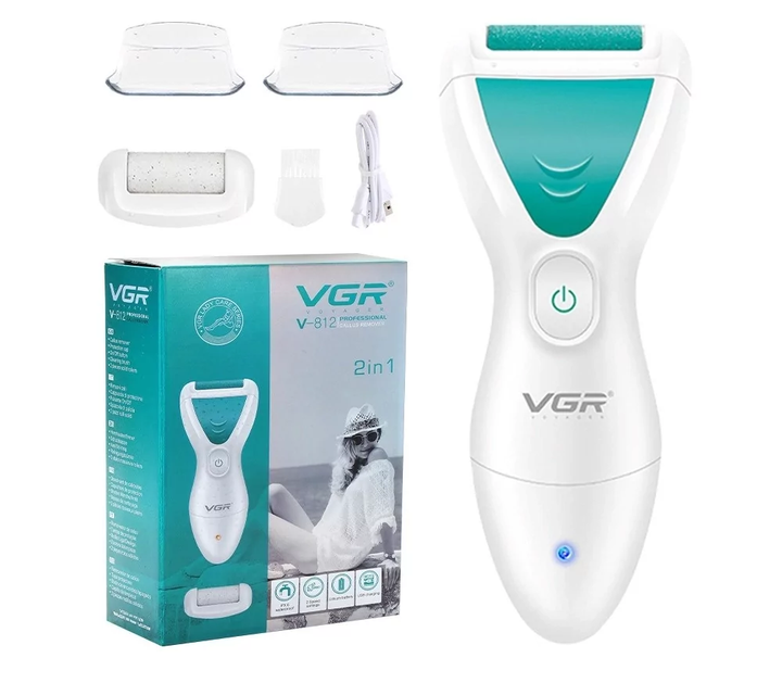 Пемза для педикюра аккумуляторная VGR V-812 USB роликовая электрическая (32927313)