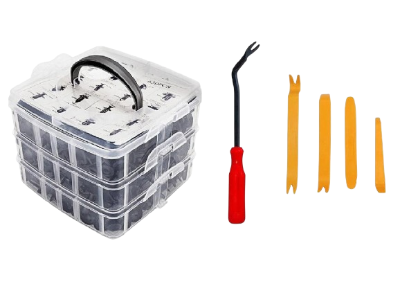 Кліпси для салону авто у кейсі з 5 знімачами 620 шт. (Е051373-50611)