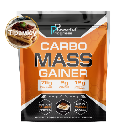 Гейнер высокоуглеводный для набора веса Powerful Progress Mass Gainer Тирамису 2 кг (7769) - фото 1 Гейнер высокоуглеводный для набора веса Powerful Progress Mass Gainer Тирамису 2 кг (7769) - фото 1