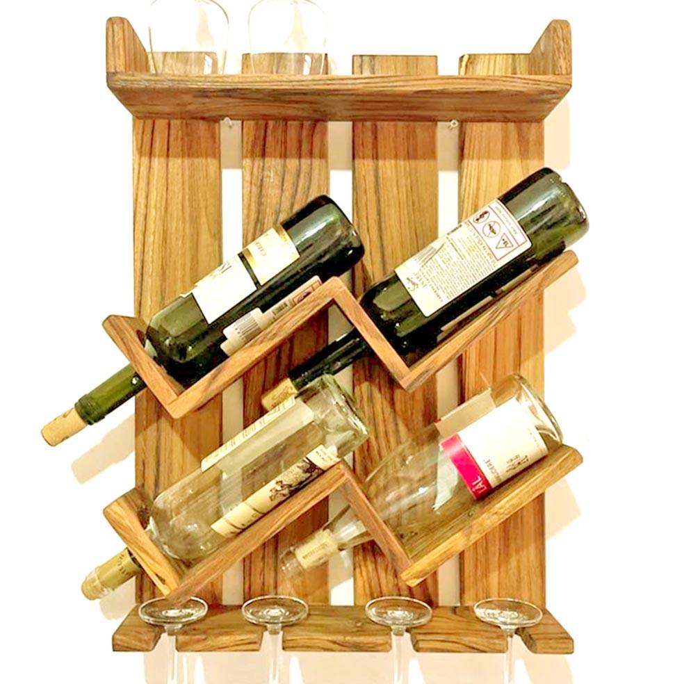 Полка для вина настенная из дерева Будзен Сиена (ПНК-006805)