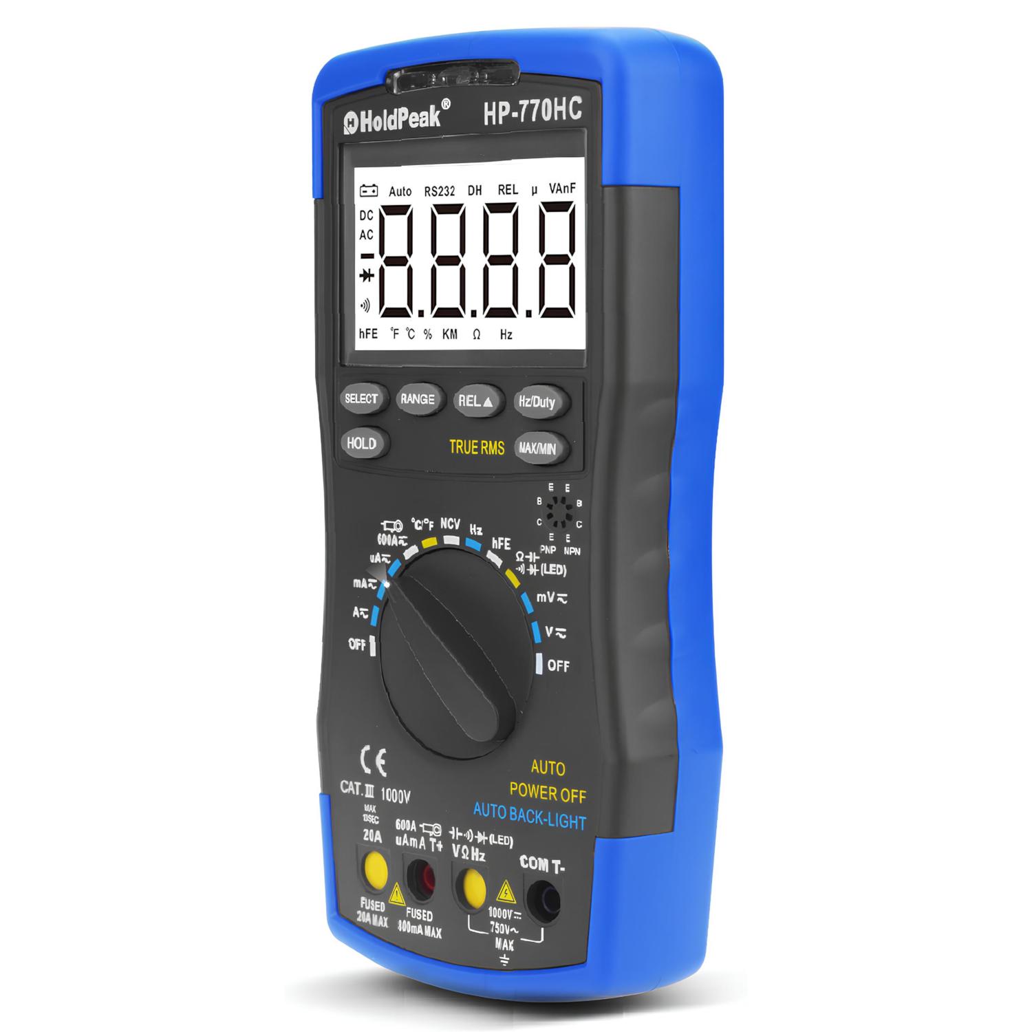 Мультиметр цифровий HoldPeak HP-770HC TrueRMS 6000 відліків 1000 В 20А AC/DC 60МОм 100 мФ 1000°C 10МГц NCV - фото 5 Мультиметр цифровий HoldPeak HP-770HC TrueRMS 6000 відліків 1000 В 20А AC/DC 60МОм 100 мФ 1000°C 10МГц NCV - фото 5