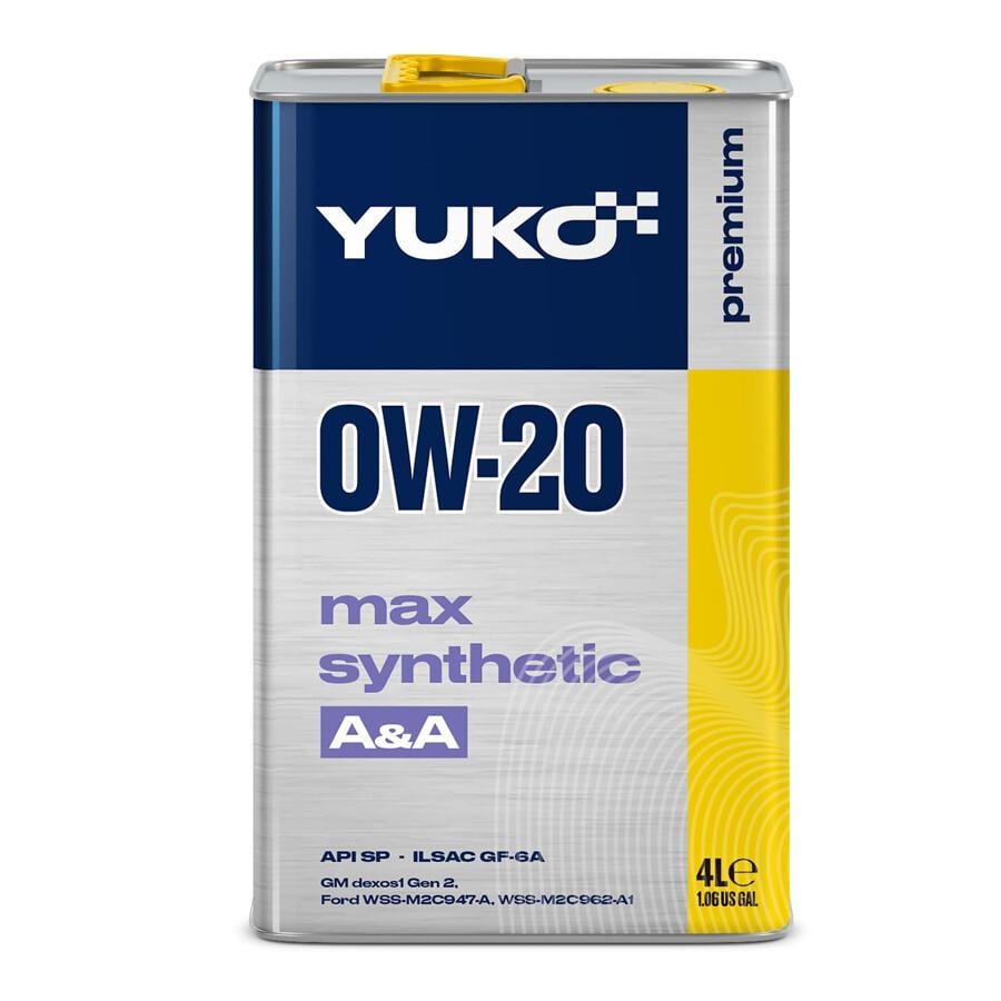 Автомобільна моторна олива YUKO MAX SYNTHETIC A-A 0W-20 4 л (4823110401514)