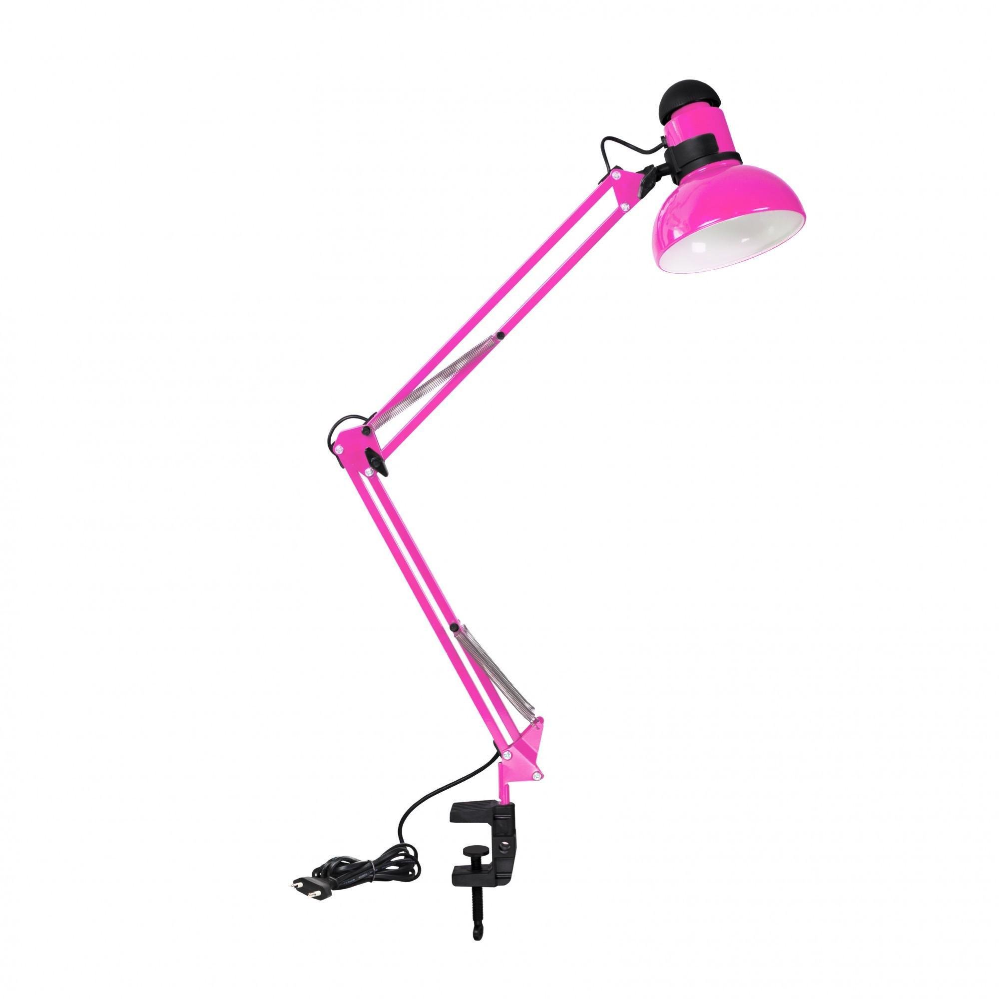 Лампа настольная на струбцине Loga под цоколь Е27 Малина (15135-е)