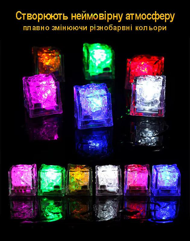 Набор Кубики для купания детей и напитков полихромные 12 шт. Прозрачный - фото 10