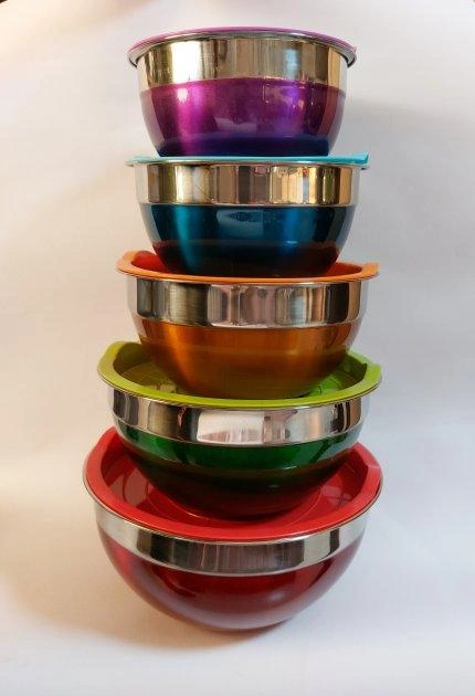 Набор мисок из нержавеющей стали Edenberg с крышками 5 шт. (EB-3637)