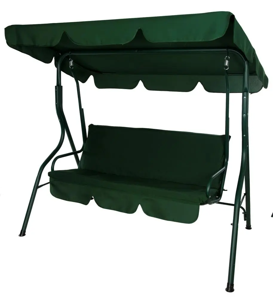 Качели садовые Bonro Relax стальные с полиэстеровым сиденьем на 3 места до 200 кг Зеленый (132-76-80000002)