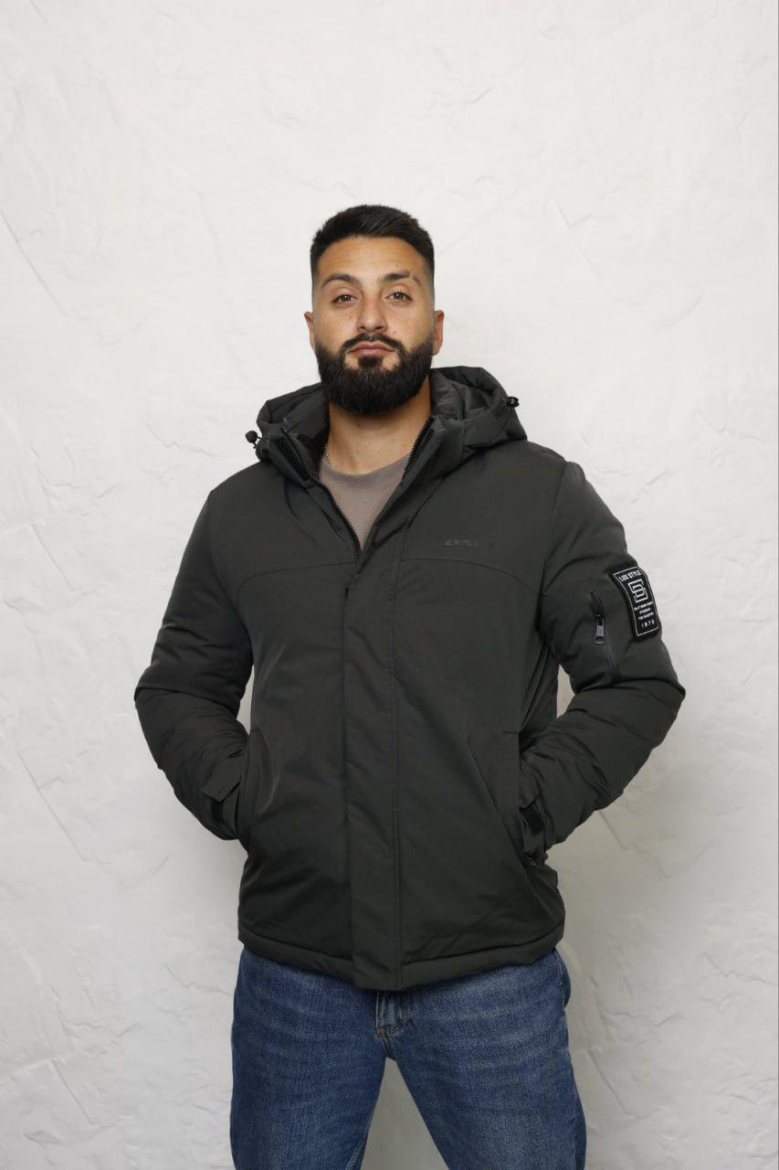 Куртка зимняя мужская 4XL р. 58 Серый/Хаки (127404)