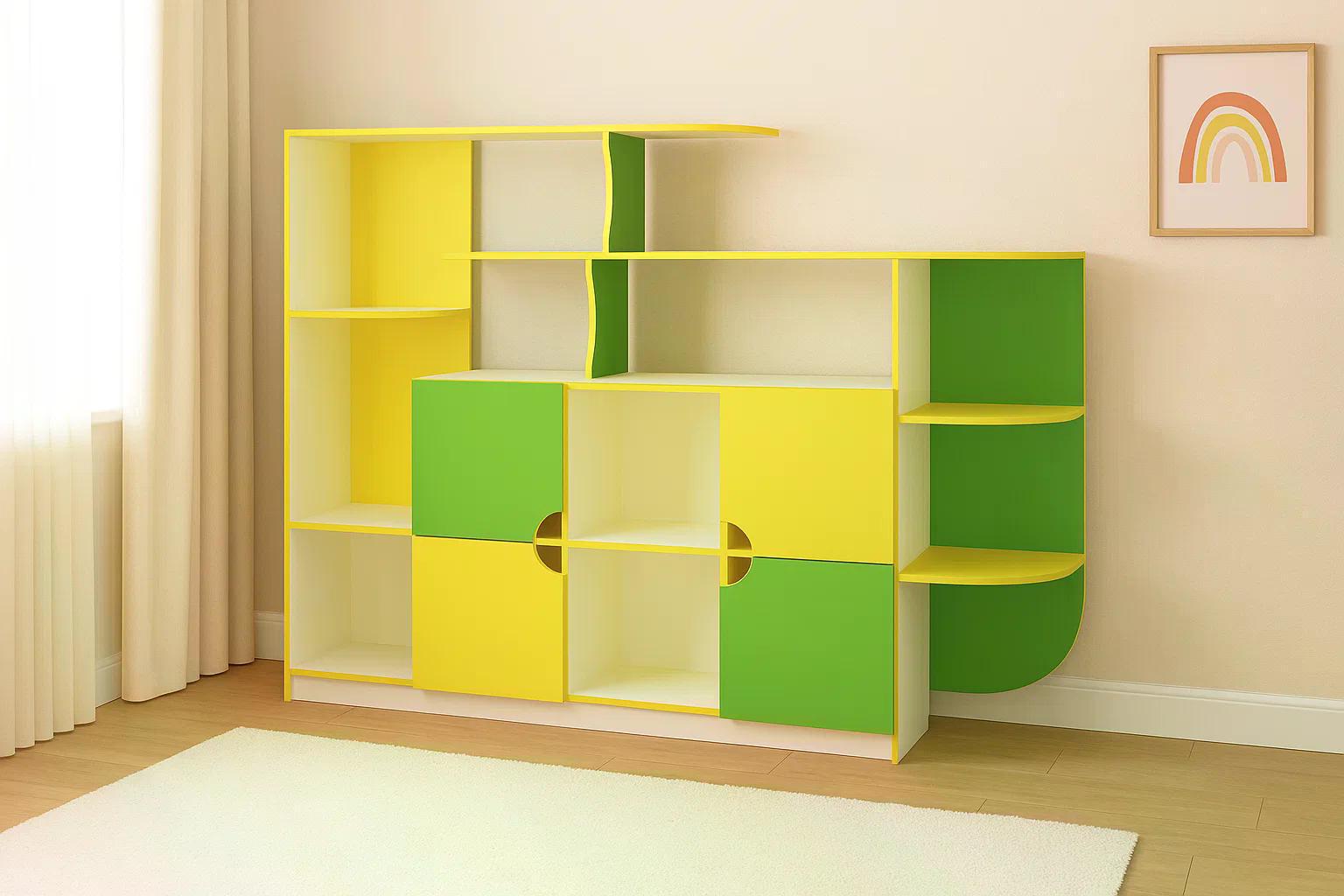 Детская стенка для игрушек Карапуз Yellow/Lime