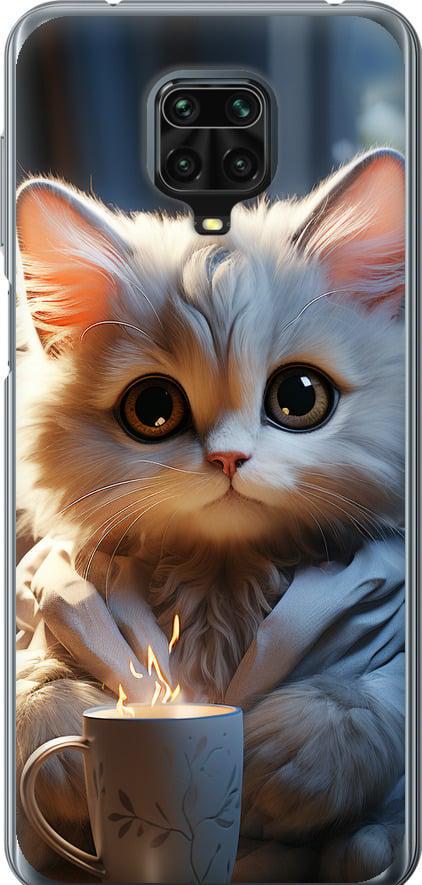 Чехол на Xiaomi Redmi Note 9 Pro White cat (5646t-1911-42517)