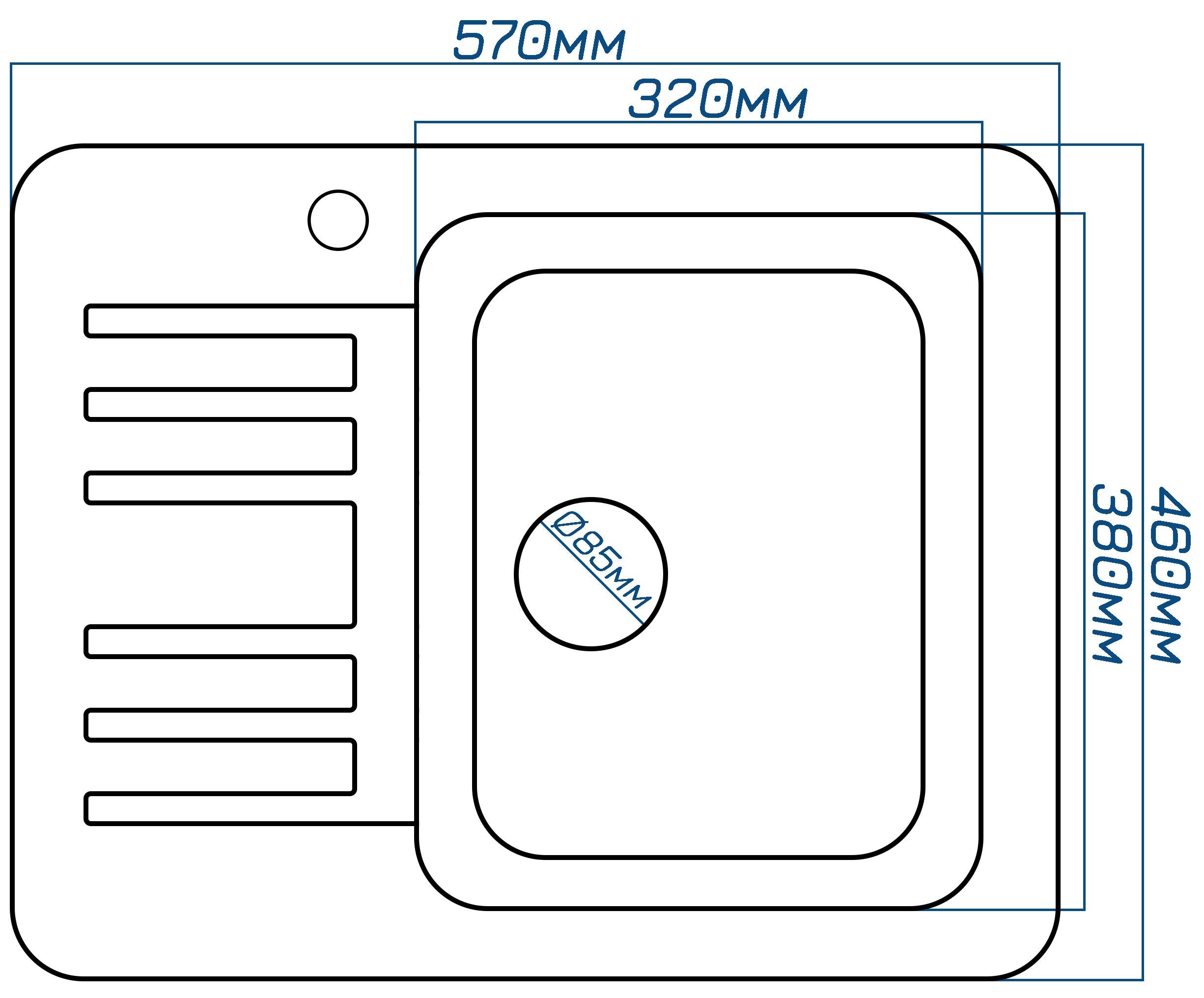 Мийка кухонна EcoLine EL9L 570х460 мм Бежевий - фото 3