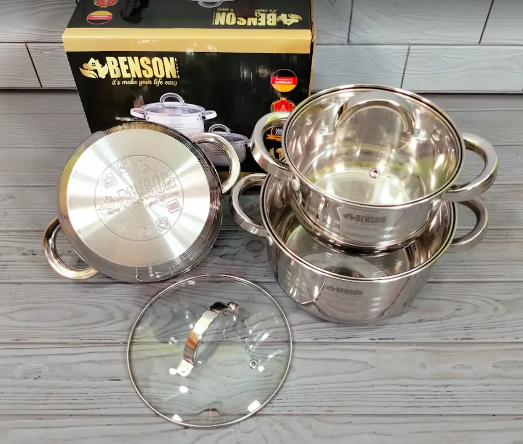 Набор кастрюль Benson 6 пр. (BN-199) - фото 2