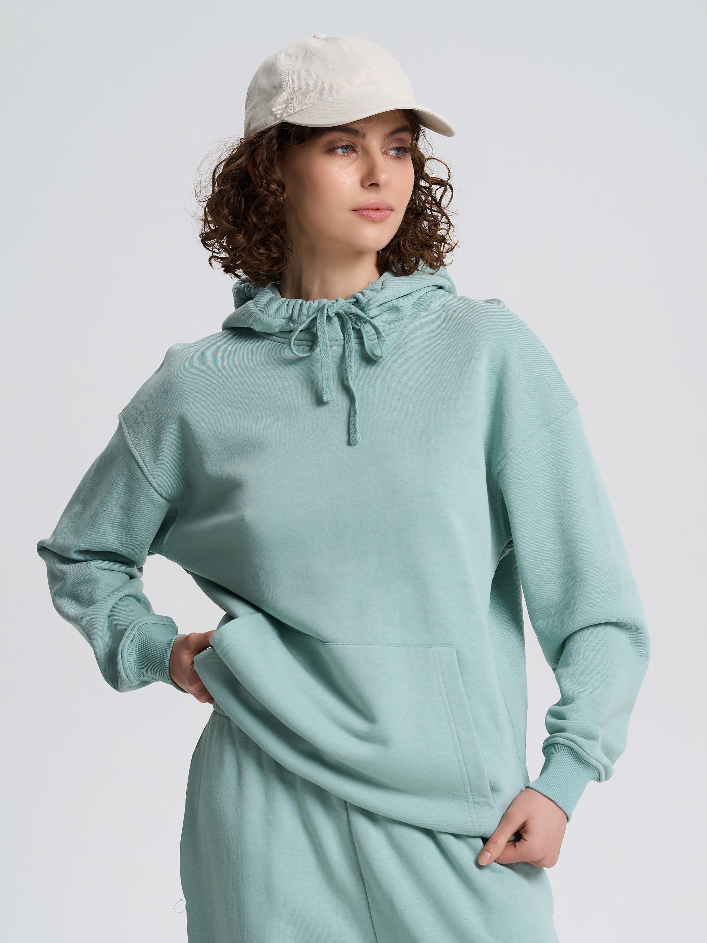 Худі жіноче однотонне ROZA 231110 XL Темно-бірюзовий (4824005717963) - фото 4 Худі жіноче однотонне ROZA 231110 XL Темно-бірюзовий (4824005717963) - фото 4