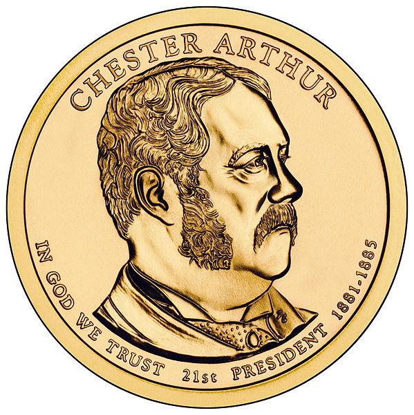 Коллекционная монета США 1 доллар 2012 D 21-й Президент Честер Артур UNC (KM#524)