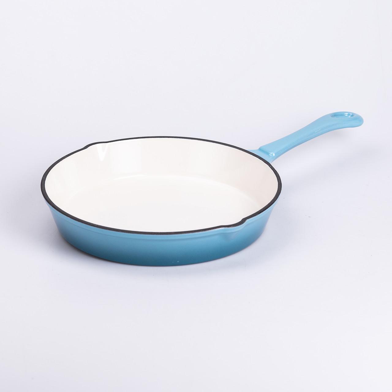 Набор чугунной посуды для приготовления с эмалированным покрытием сковорода/3 кастрюли Голубой (6821) - фото 5 Набор чугунной посуды для приготовления с эмалированным покрытием сковорода/3 кастрюли Голубой (6821) - фото 5