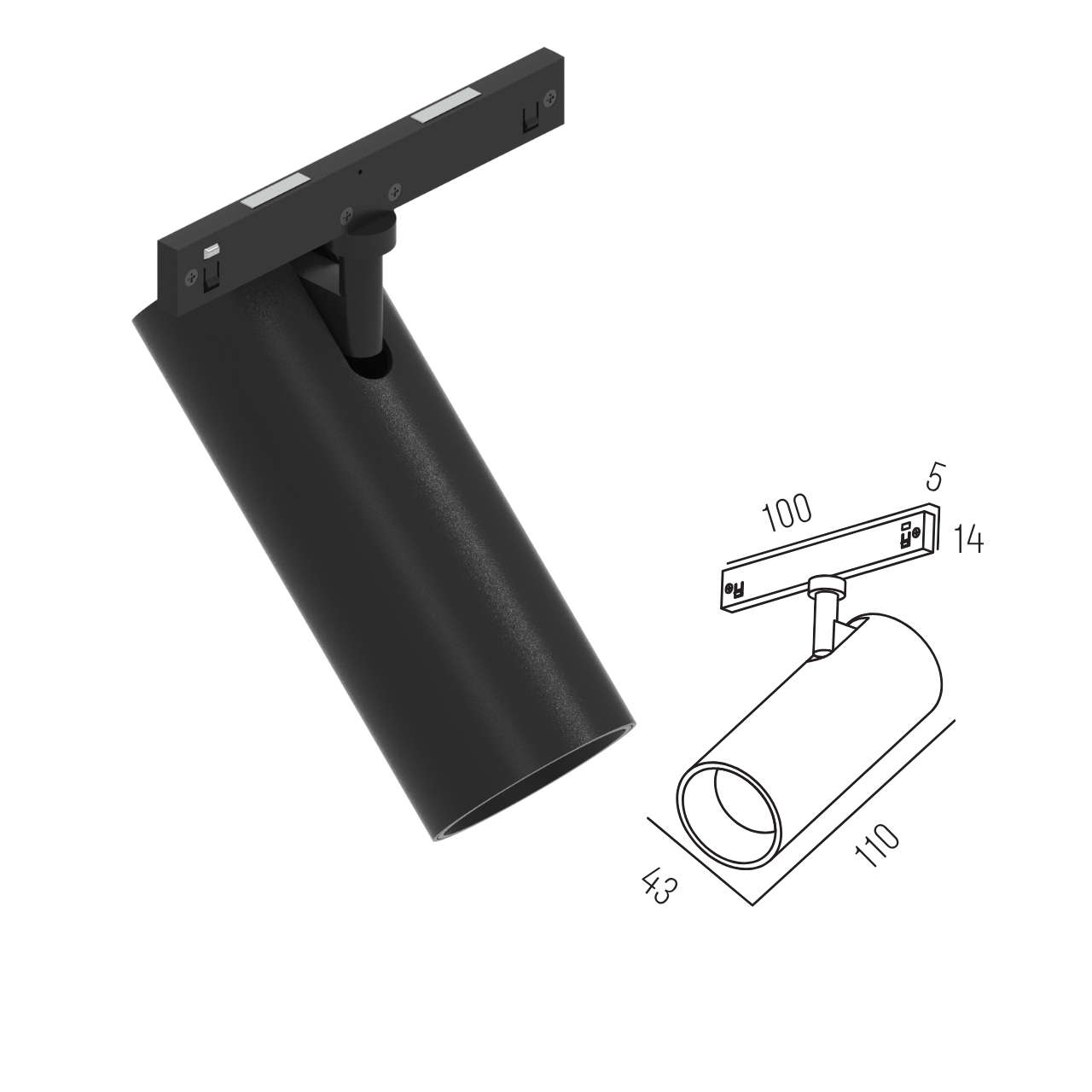 Світильник магнітний трековий MERALLI TUBE 43-110 12W 3000K/6000K регульована WIFI 2,4G TUYA Чорний (TRPVT4311) - фото 2 Світильник магнітний трековий MERALLI TUBE 43-110 12W 3000K/6000K регульована WIFI 2,4G TUYA Чорний (TRPVT4311) - фото 2