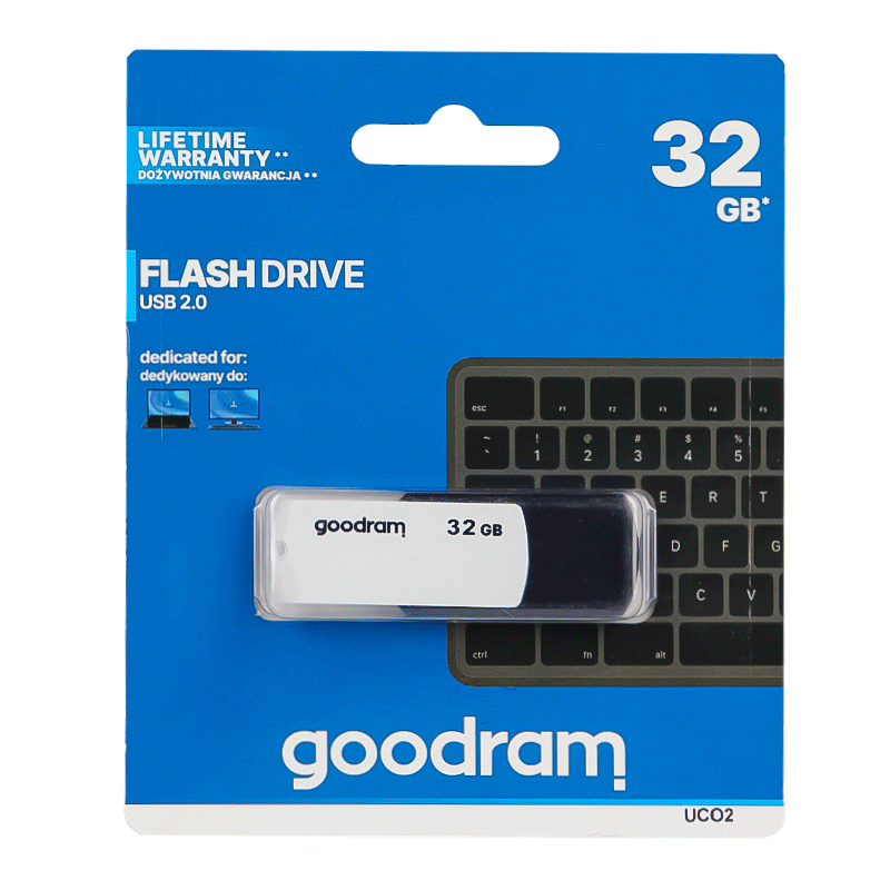 Флешнакопичувач GOODRAM UCO2 32 GB Black + White для зберігання даних