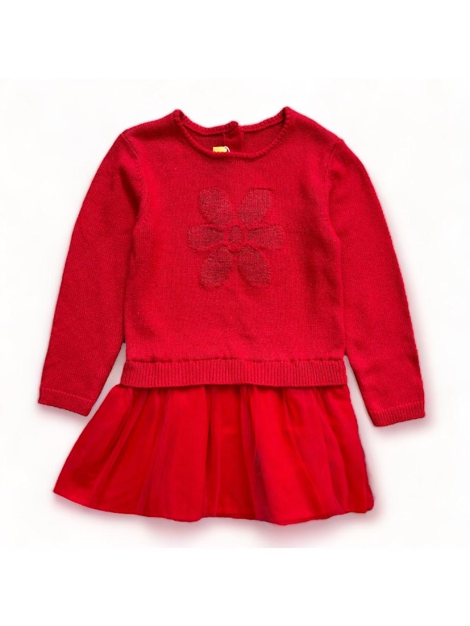 Платье детское Chicco на длинный рукав с фатином 2-3 года 98 см Красный (2087346845)