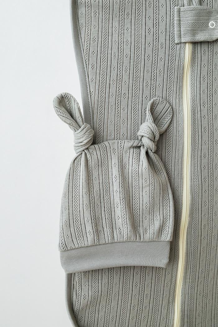 Пеленка-кокон с шапочкой детская летняя европелюшка на молнии 3- 6 мес Сизая (MG162) - фото 3