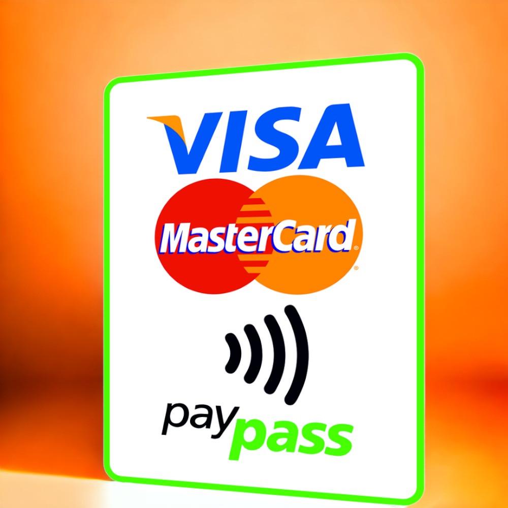 Наклейка Visa MasterCard PayPass вертикальная 100х140 мм - фото 3