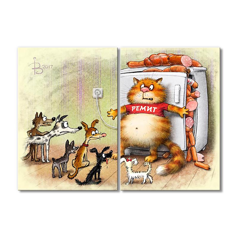 Модульная картина После 18:00 табу 2 модуля 80x120 см